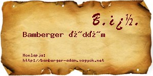 Bamberger Ádám névjegykártya